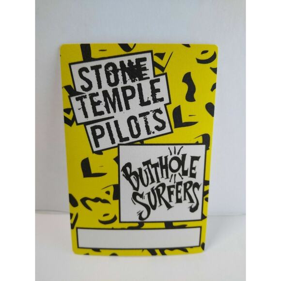 Stone Temple Pilots Butthole Surfers Backstage Pass Original Vintage 1993 Yellow - Picture 2 of 2